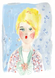 Vintage Doll 1, 2014 (akvarelli paperille)